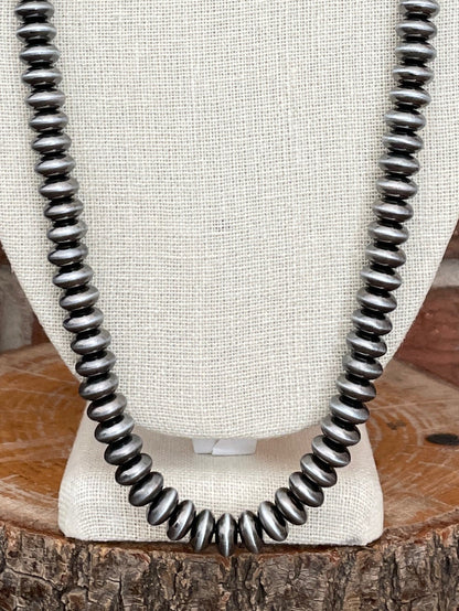 26.5 inch Navajo Style Pearl Saucer Necklace