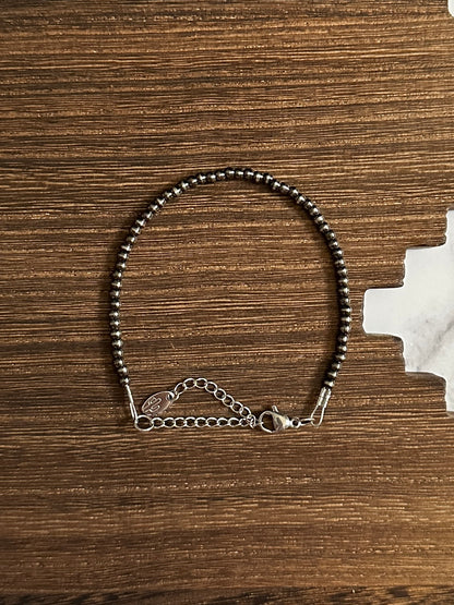 3mm Brushed Steel Western Pearl Bracelet Red Saguaro Jewelry by Cimarron Red Saguaro Trading Post