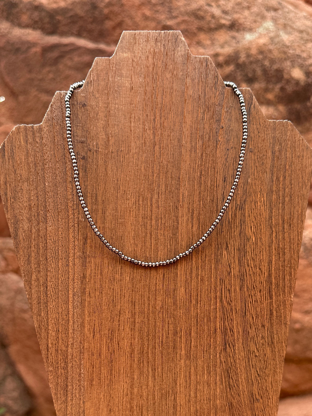 3mm Brushed Steel Western Pearl Necklace 14 inch or 16 inch Red Saguaro Jewelry by Cimarron Red Saguaro Trading Post