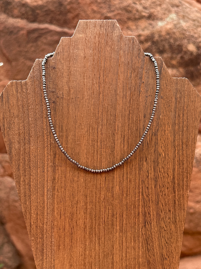 3mm Brushed Steel Western Pearl Necklace 14 inch or 16 inch Red Saguaro Jewelry by Cimarron Red Saguaro Trading Post