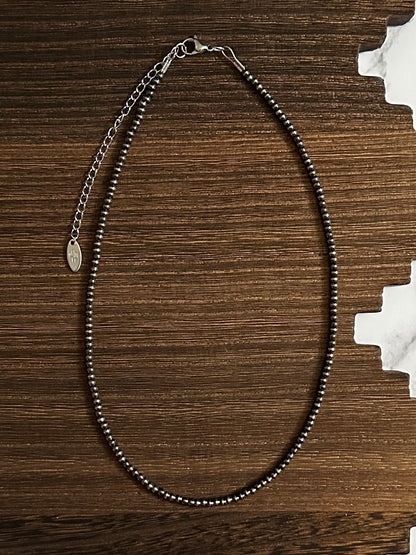 3mm Brushed Steel Western Pearl Necklace 14 inch or 16 inch Red Saguaro Jewelry by Cimarron Red Saguaro Trading Post
