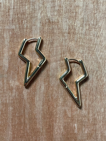 Lightning Bolt Huggie Hoop Earrings