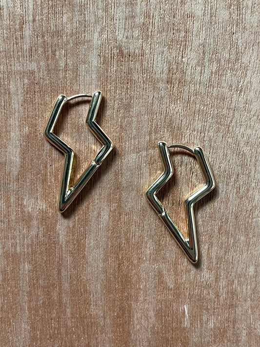 Lightning Bolt Huggie Hoop Earrings