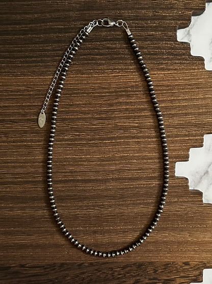 4mm Brushed Steel Western Pearl Necklace 14 inch or 16 inch Red Saguaro Jewelry by Cimarron Red Saguaro Trading Post