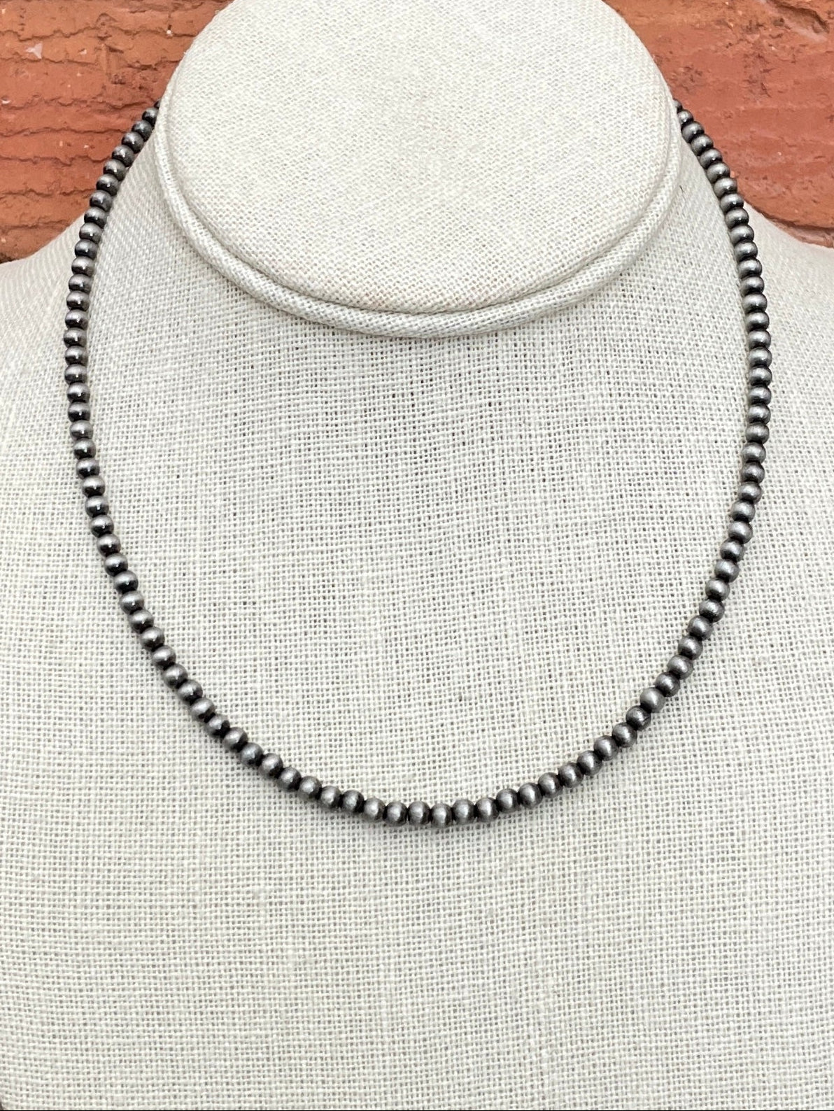 4mm Navajo Style Pearl Necklace