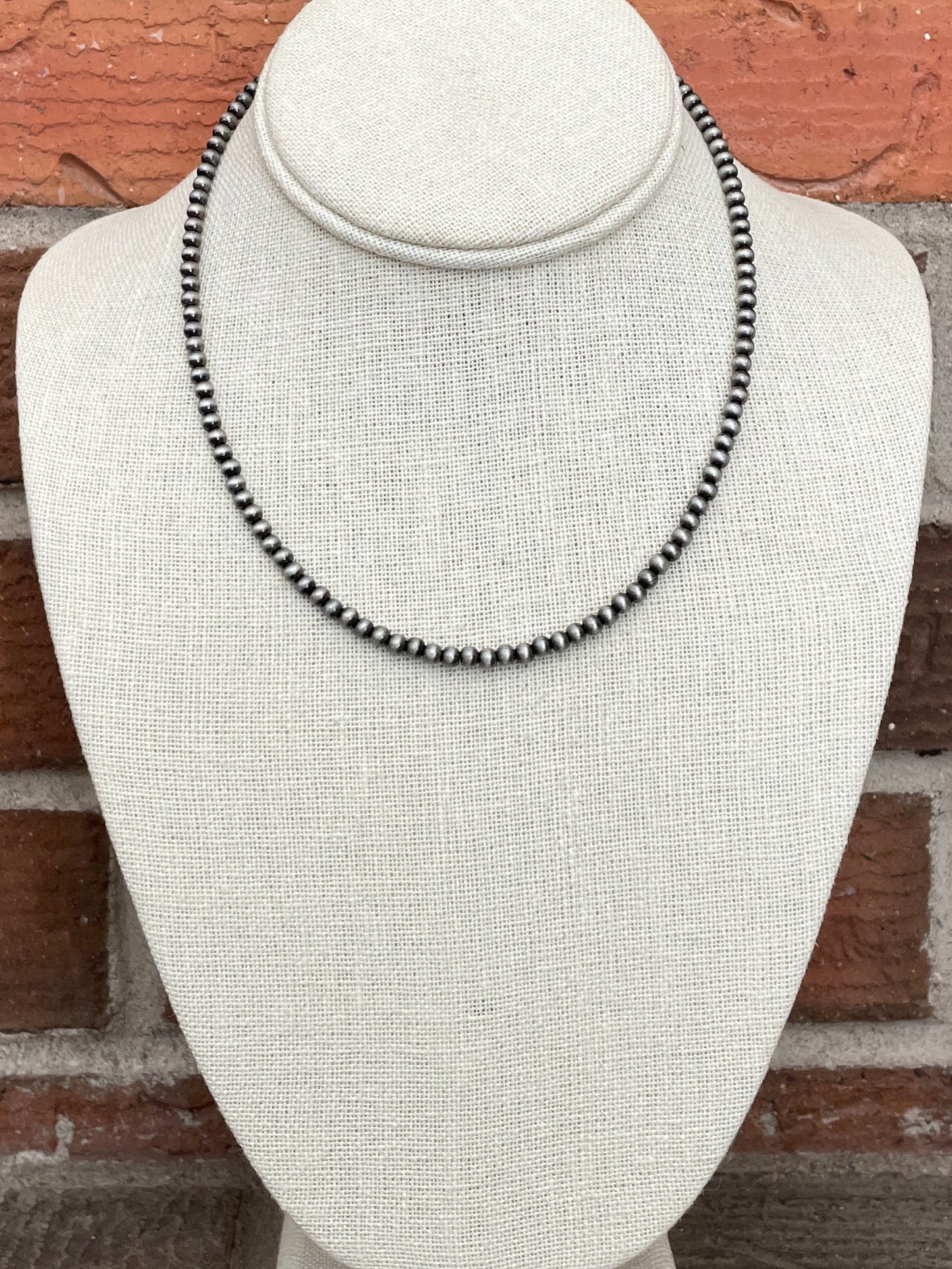 4mm Navajo Style Pearl Necklace