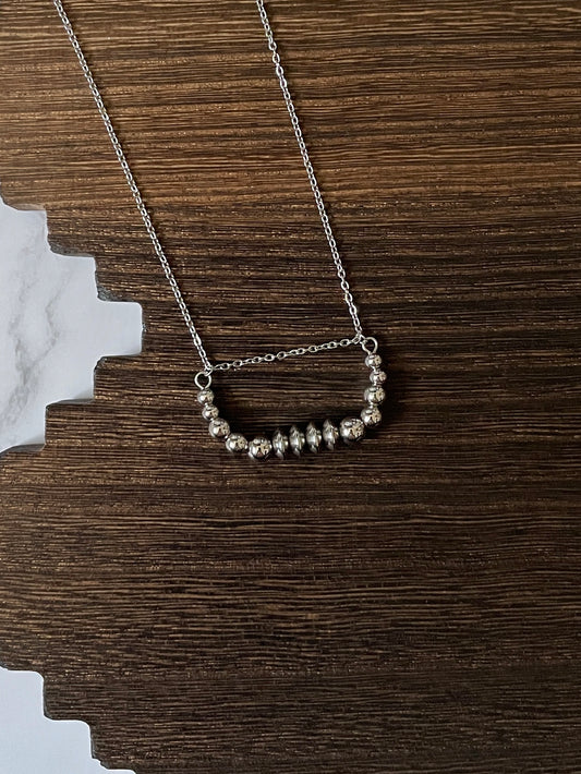 4x4 Extended Western Pearl Bar Necklace 17 inch
