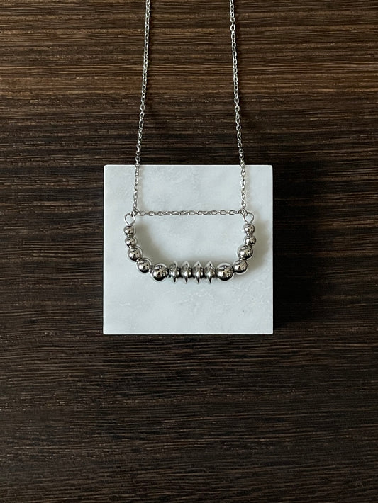 4x4 Extended Western Pearl Bar Necklace 17 inch