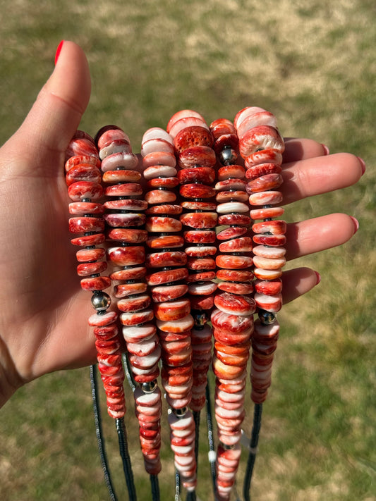 23” Red Spiny Graduated Necklace