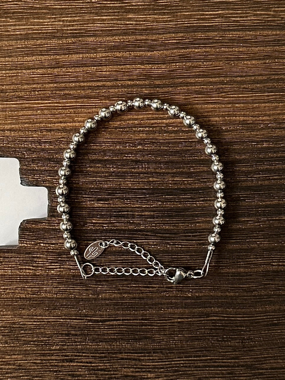 5mm & 3mm Alternating Stainless Steel Western Pearl Bracelet Red Saguaro Jewelry by Cimarron Red Saguaro Trading Post