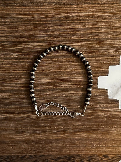 5mm Brushed Steel Western Pearl Bracelet Red Saguaro Jewelry by Cimarron Red Saguaro Trading Post