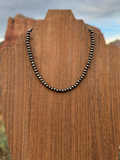 5mm Brushed Steel Western Pearl Necklace 14 inch or 16 inch Red Saguaro Jewelry by Cimarron Red Saguaro Trading Post