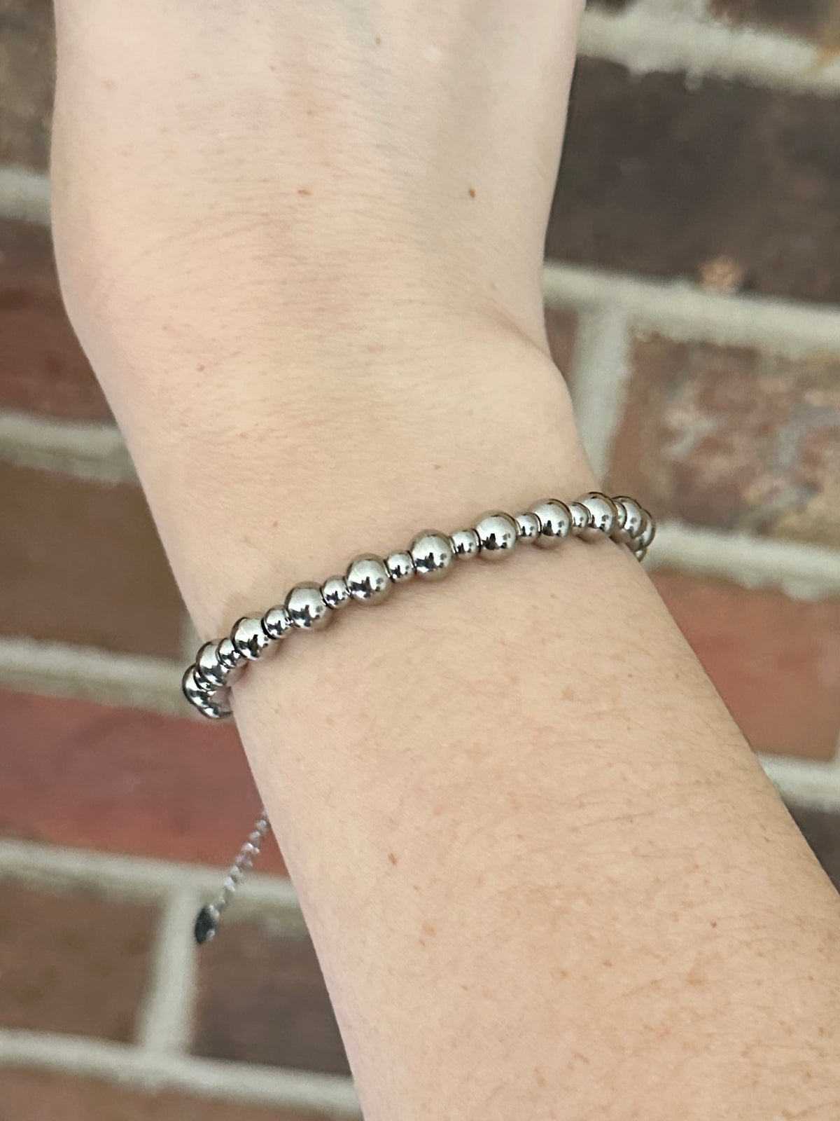 6mm & 4mm Alternating Stainless Steel Western Pearl Bracelet Red Saguaro Jewelry by Cimarron Red Saguaro Trading Post