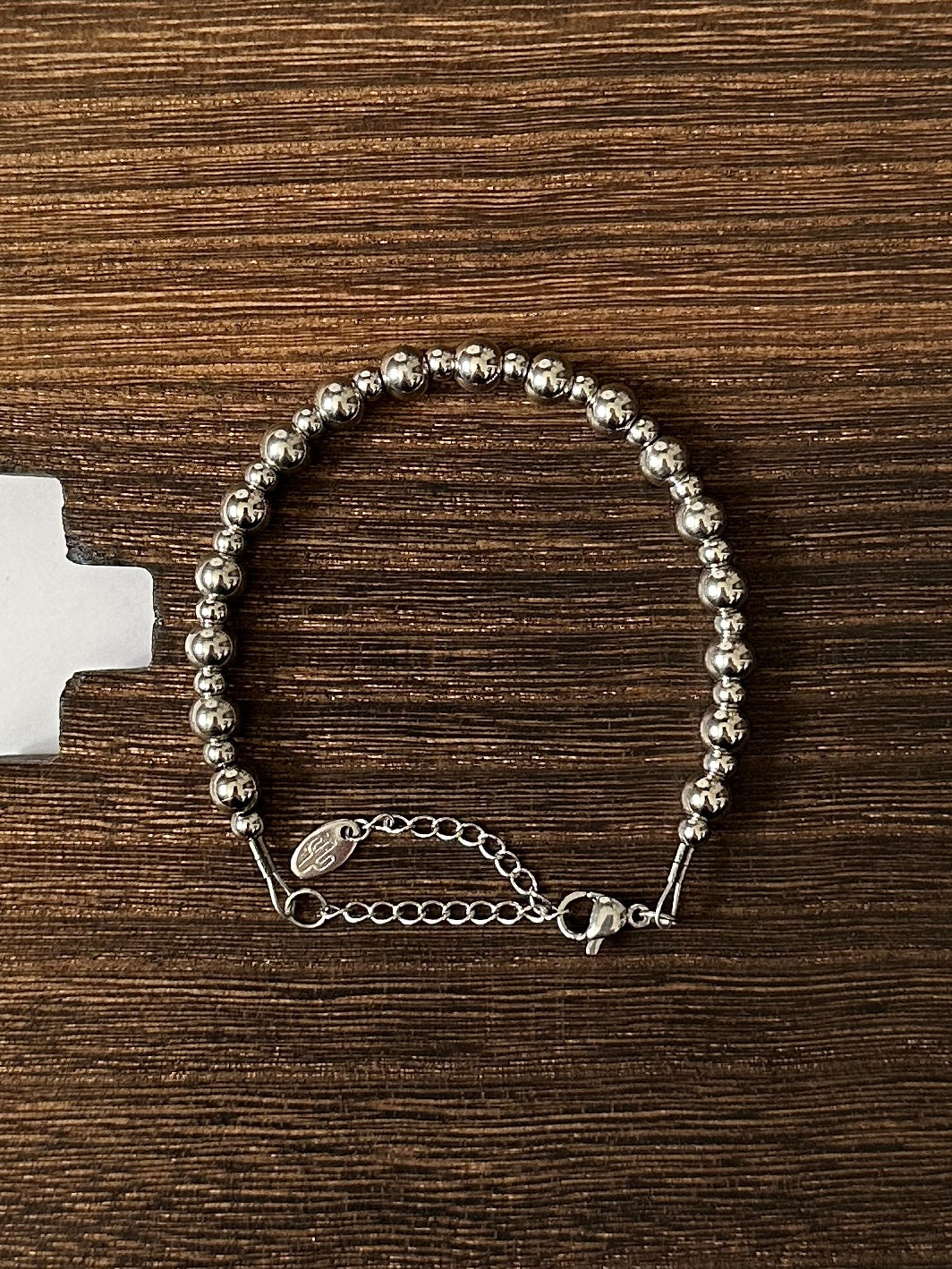 6mm & 4mm Alternating Stainless Steel Western Pearl Bracelet Red Saguaro Jewelry by Cimarron Red Saguaro Trading Post