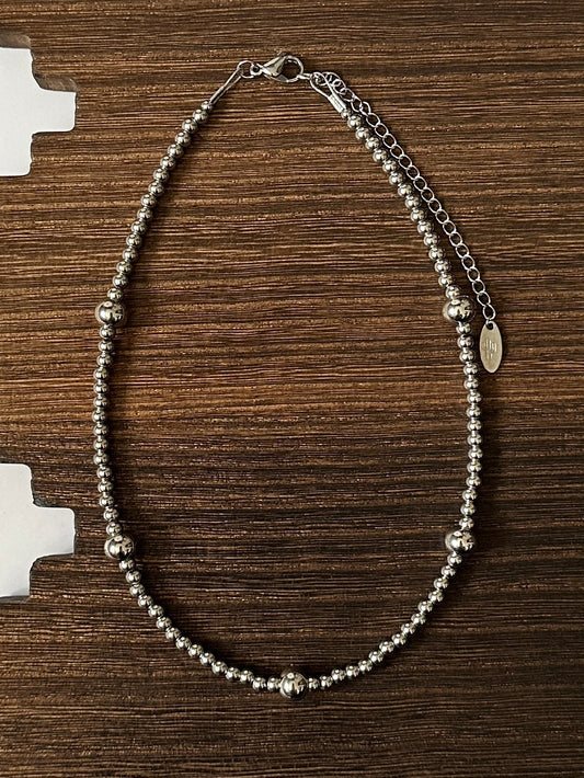 8mm & 4mm Spaced Alternating Stainless Steel Western Pearl Necklace 14 inch or 16 inch Red Saguaro Jewelry by Cimarron Red Saguaro Trading Post