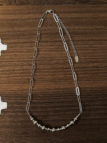 8mm, 6mm & 4mm Alternating Stainless Steel Western Pearl Bar Necklace 18 inch Red Saguaro Jewelry by Cimarron Red Saguaro Trading Post