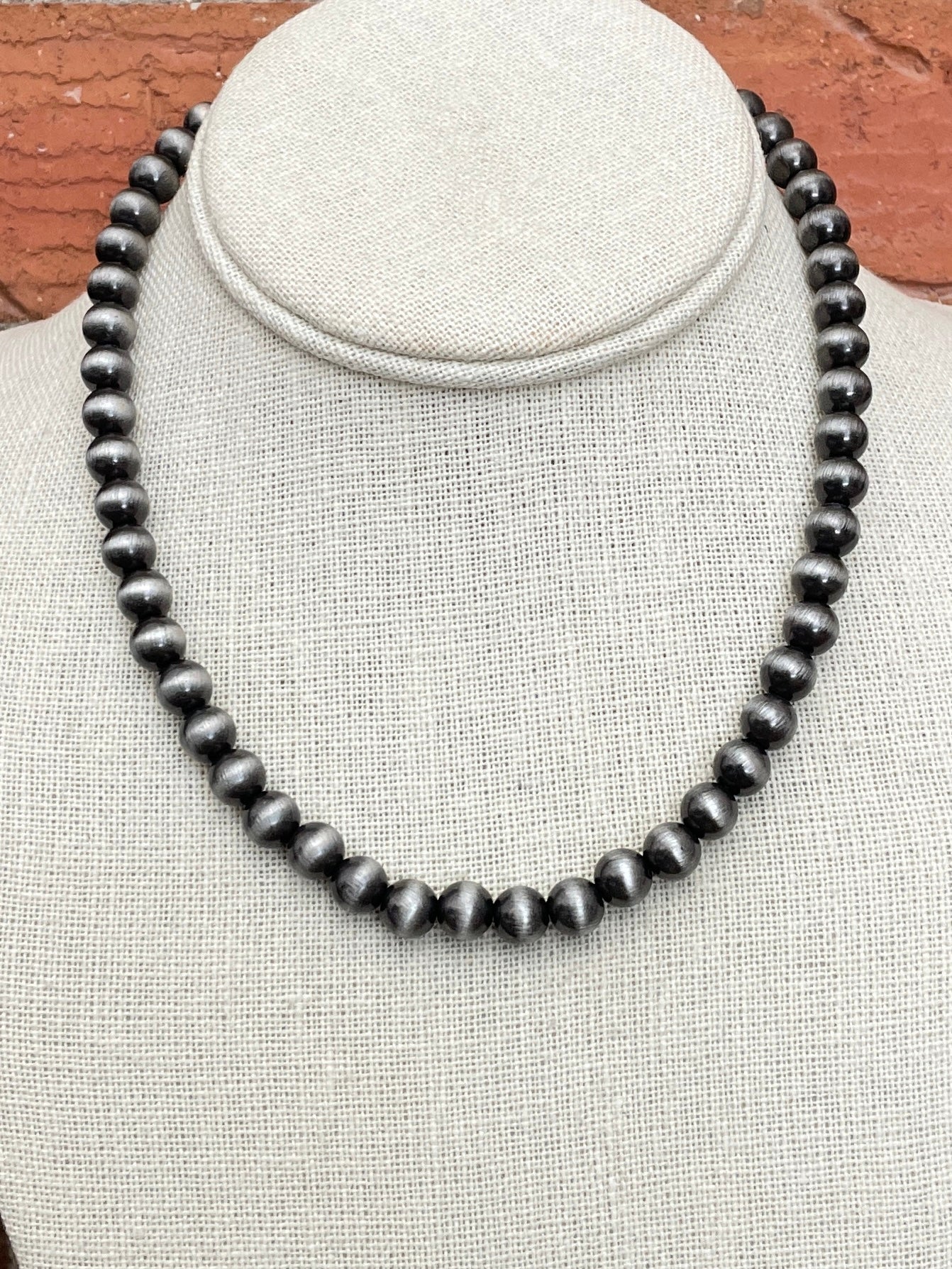 8mm Navajo Style Pearl Necklace