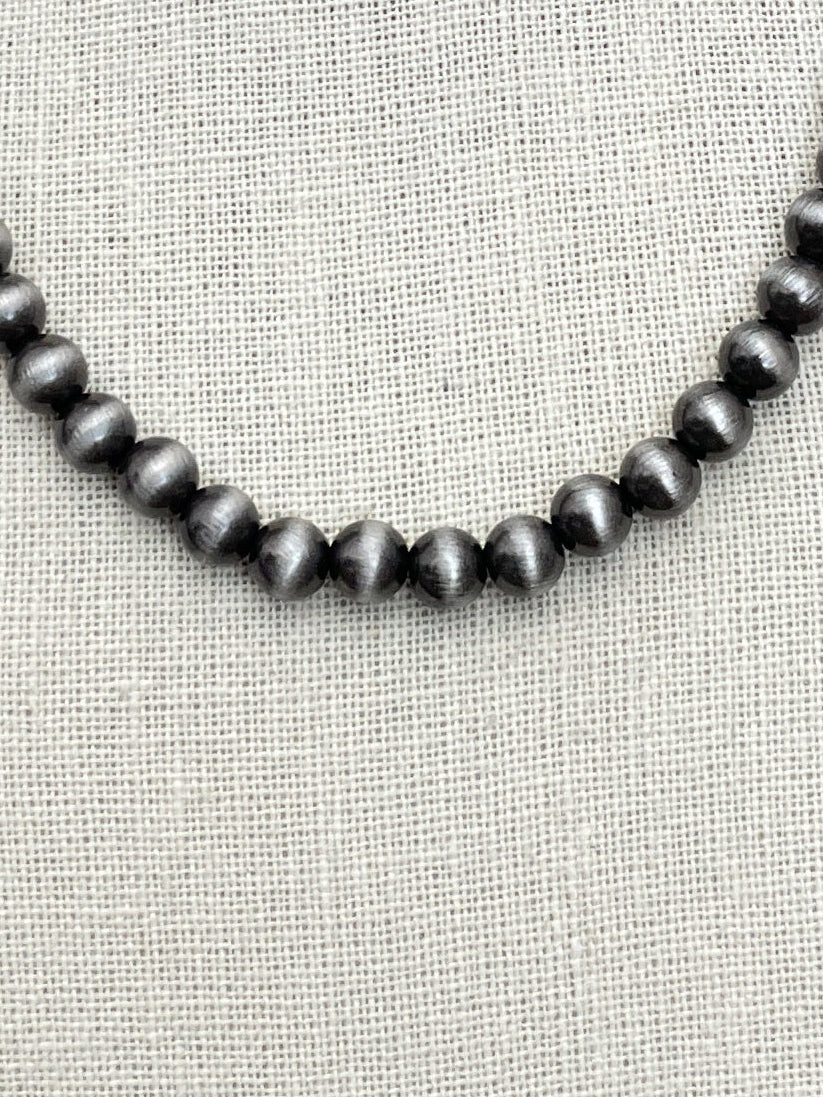 8mm Navajo Style Pearl Necklace