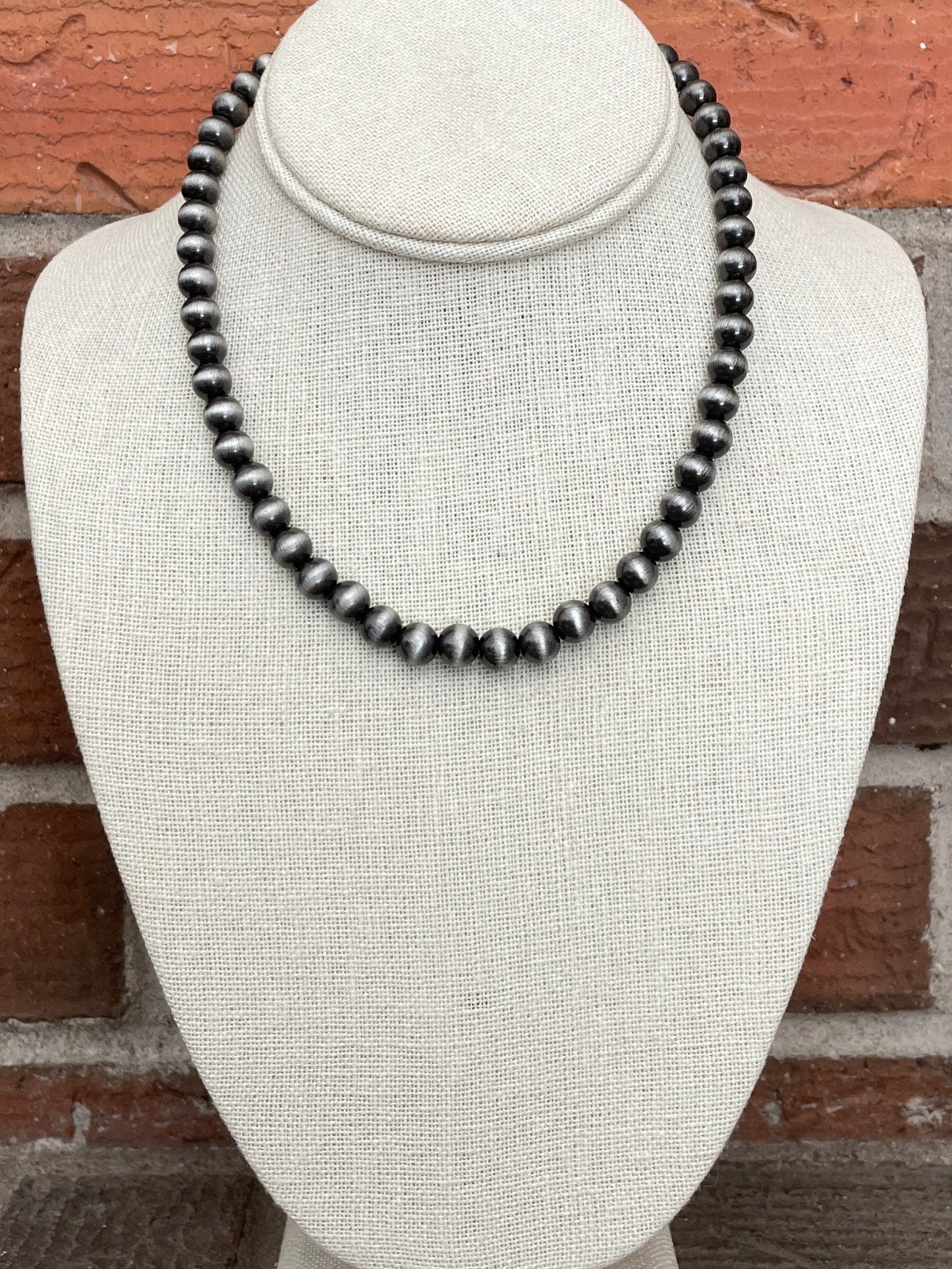 8mm Navajo Style Pearl Necklace