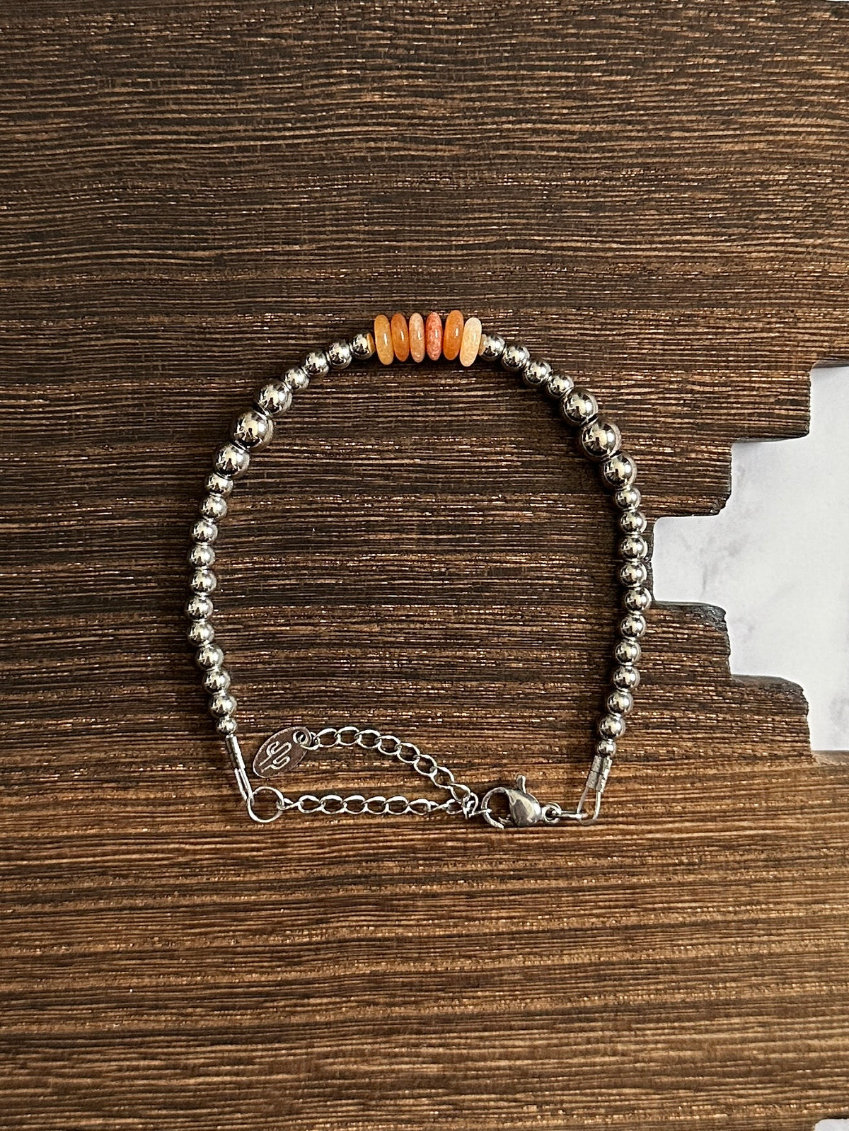 Agate Trails Stainless Steel Western Pearl Bracelet Red Saguaro Jewelry by Cimarron Red Saguaro Trading Post