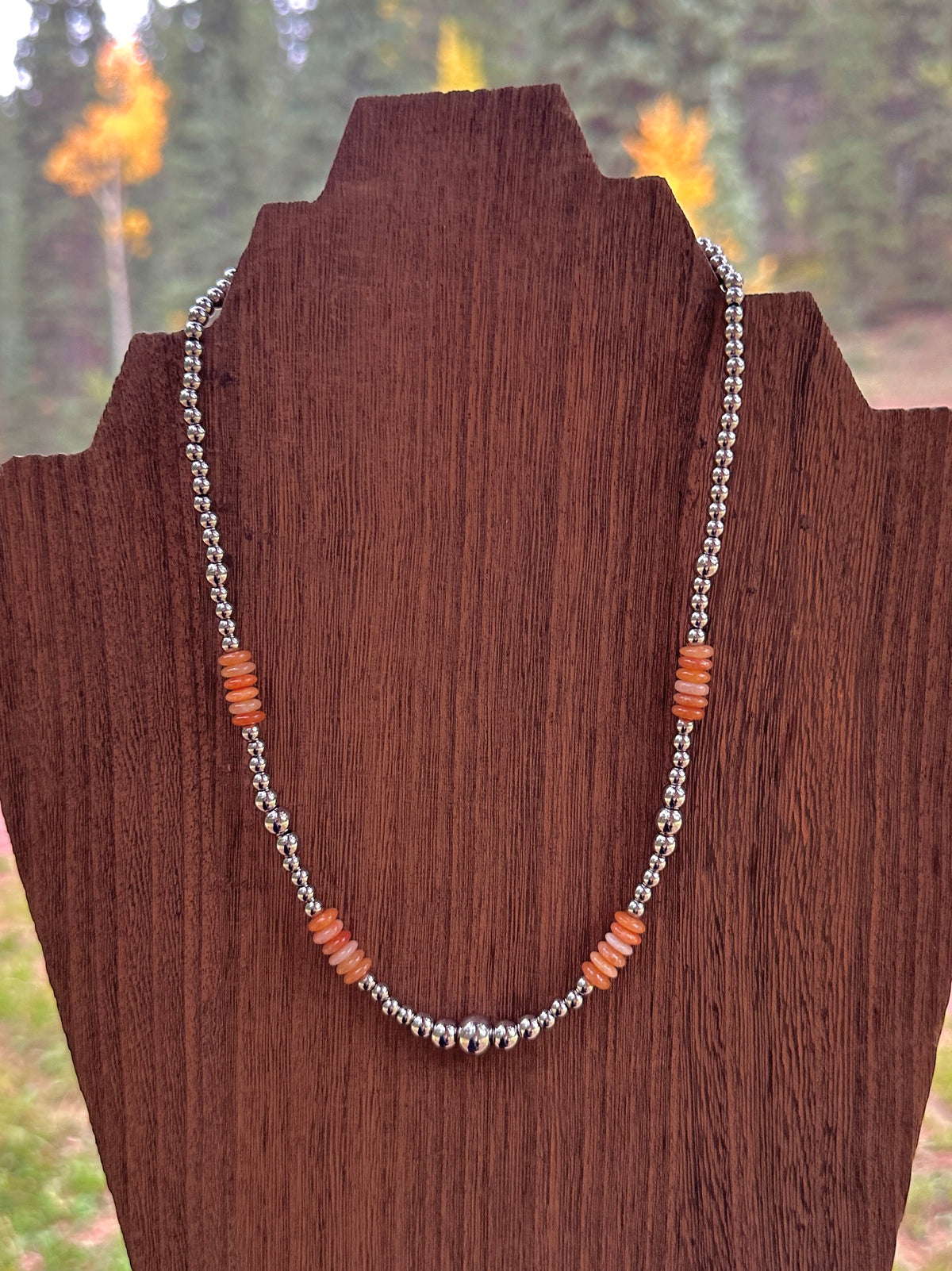 Agate Trails Stainless Steel Western Pearl Necklace 17 inch Red Saguaro Jewelry by Cimarron Red Saguaro Trading Post