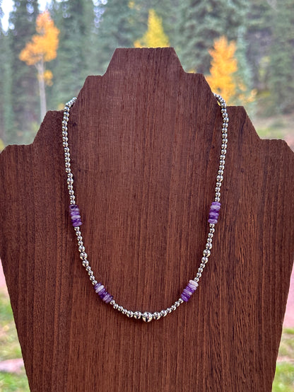 Amethyst Trails Stainless Steel Western Pearl Necklace 17 inch Red Saguaro Jewelry by Cimarron Red Saguaro Trading Post