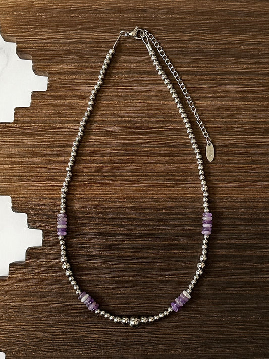 Amethyst Trails Stainless Steel Western Pearl Necklace 17 inch Red Saguaro Jewelry by Cimarron Red Saguaro Trading Post