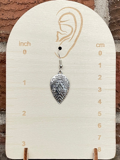 Aztec Pattern Teardrop Earrings