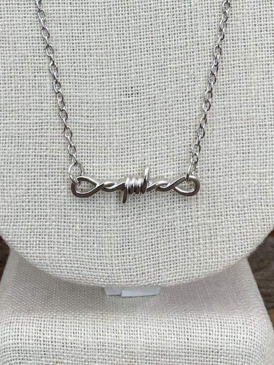 Barbed Wire Pendant Necklace