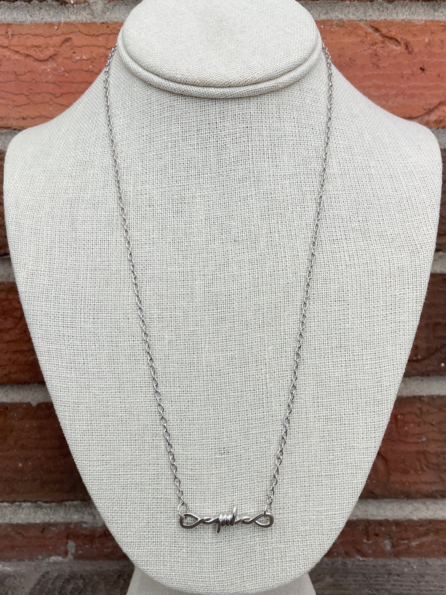 Barbed Wire Pendant Necklace