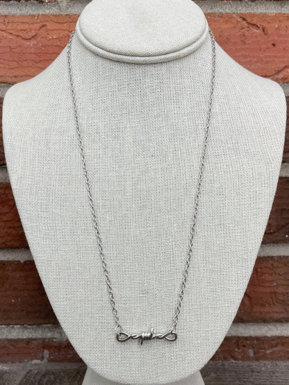 Barbed Wire Pendant Necklace