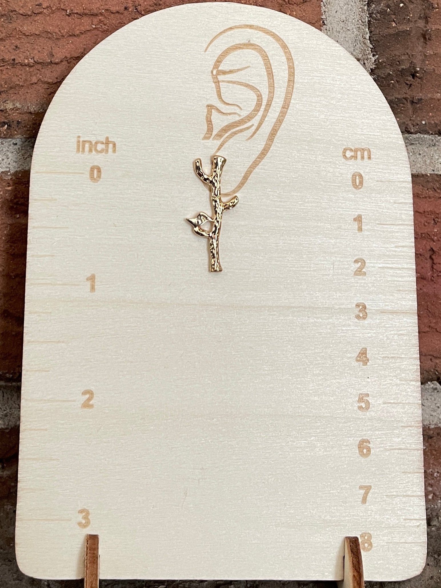 Bird on a Branch Earrings - Gold