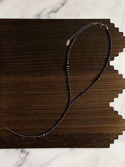 Brushed Steel Western Pearl Dual Graduated Lariat Necklace 18 inch Red Saguaro Jewelry by Cimarron Red Saguaro Trading Post