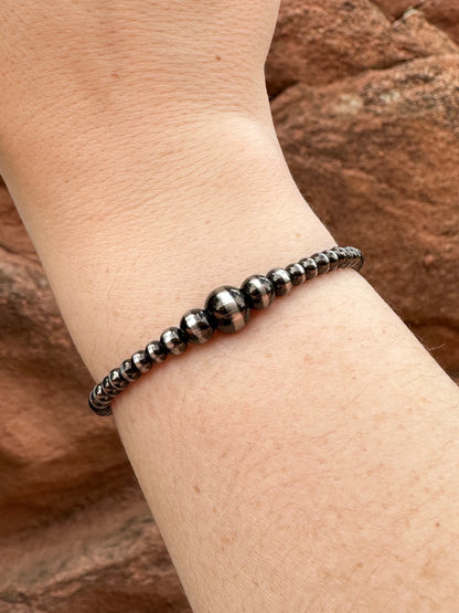 Brushed Steel Western Pearl Graduated Bracelet Red Saguaro Jewelry by Cimarron Red Saguaro Trading Post