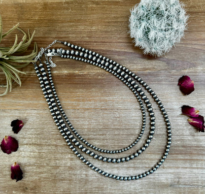 Build your own Sterling Silver Pearls Necklace 4-5-6-8-10-12-14 mm
