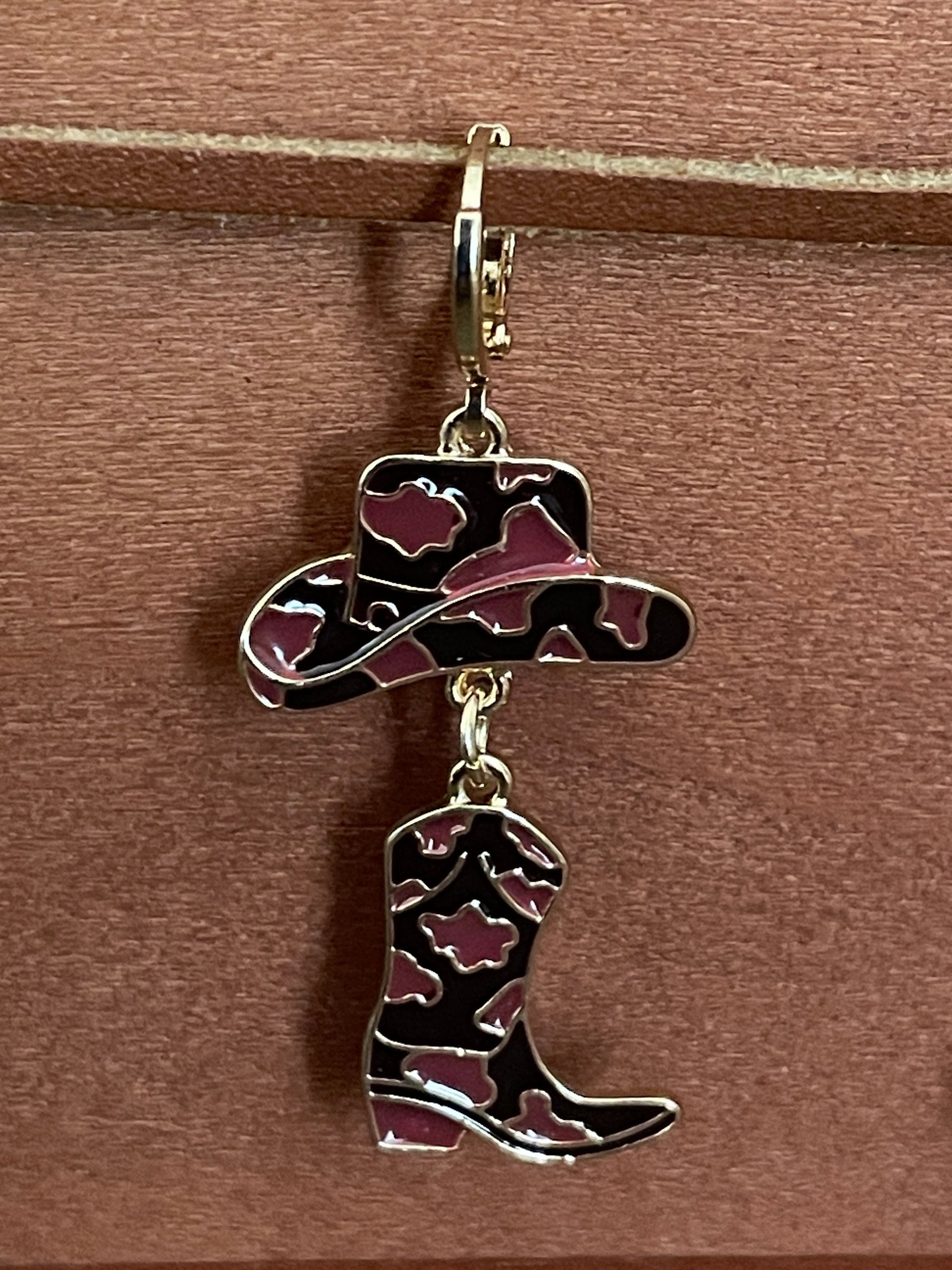 Camo Cowgirl Boot and Hat Earrings