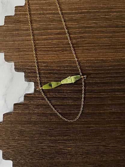 Chaparral Point Natural Stone Western Bar Necklace Gold 16 inch