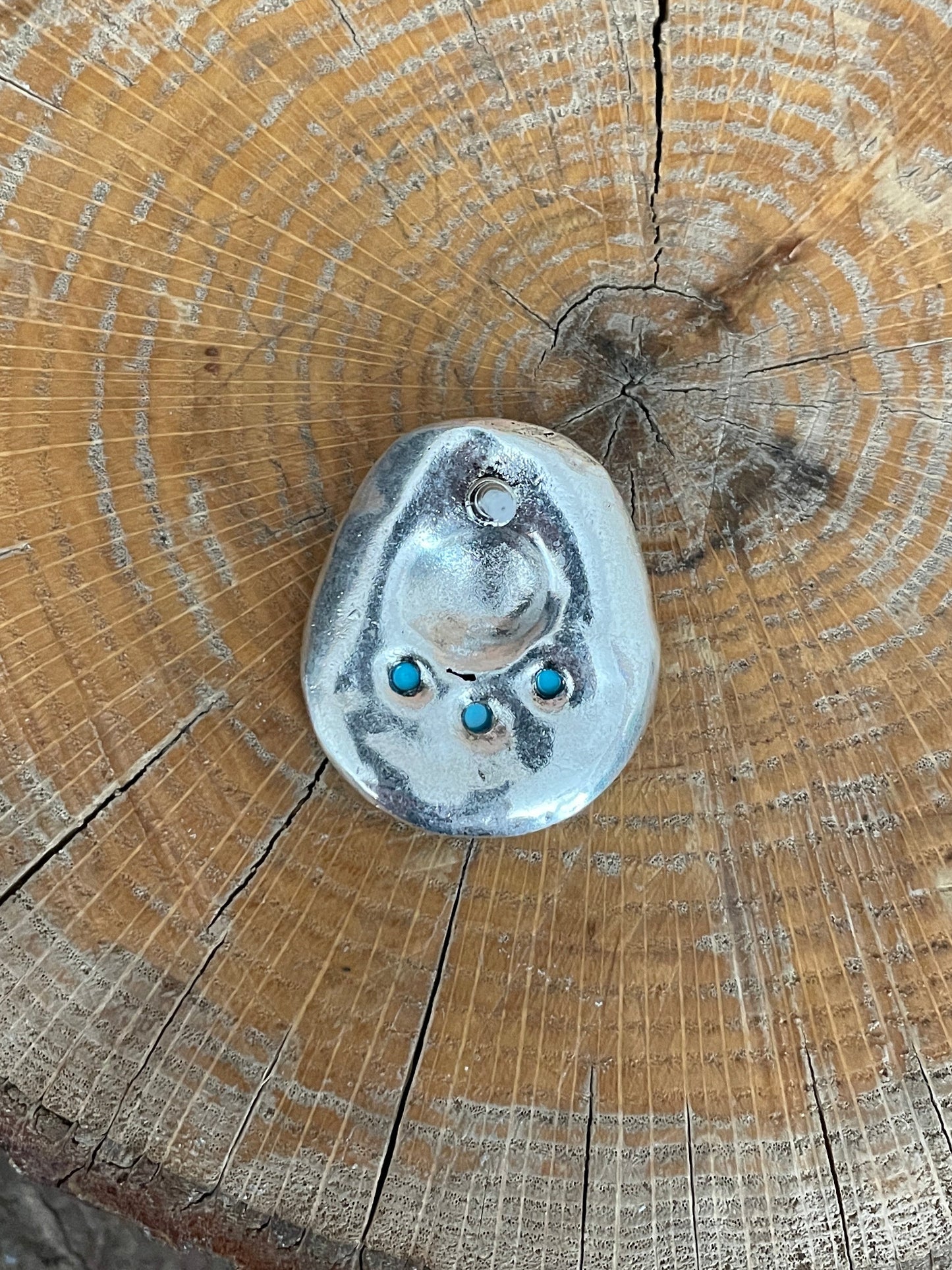 Cowboy Hat Stud Earrings with Faux Turquoise