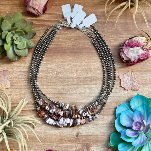 14” Wild Horse Choker – Sterling Silver Pearls