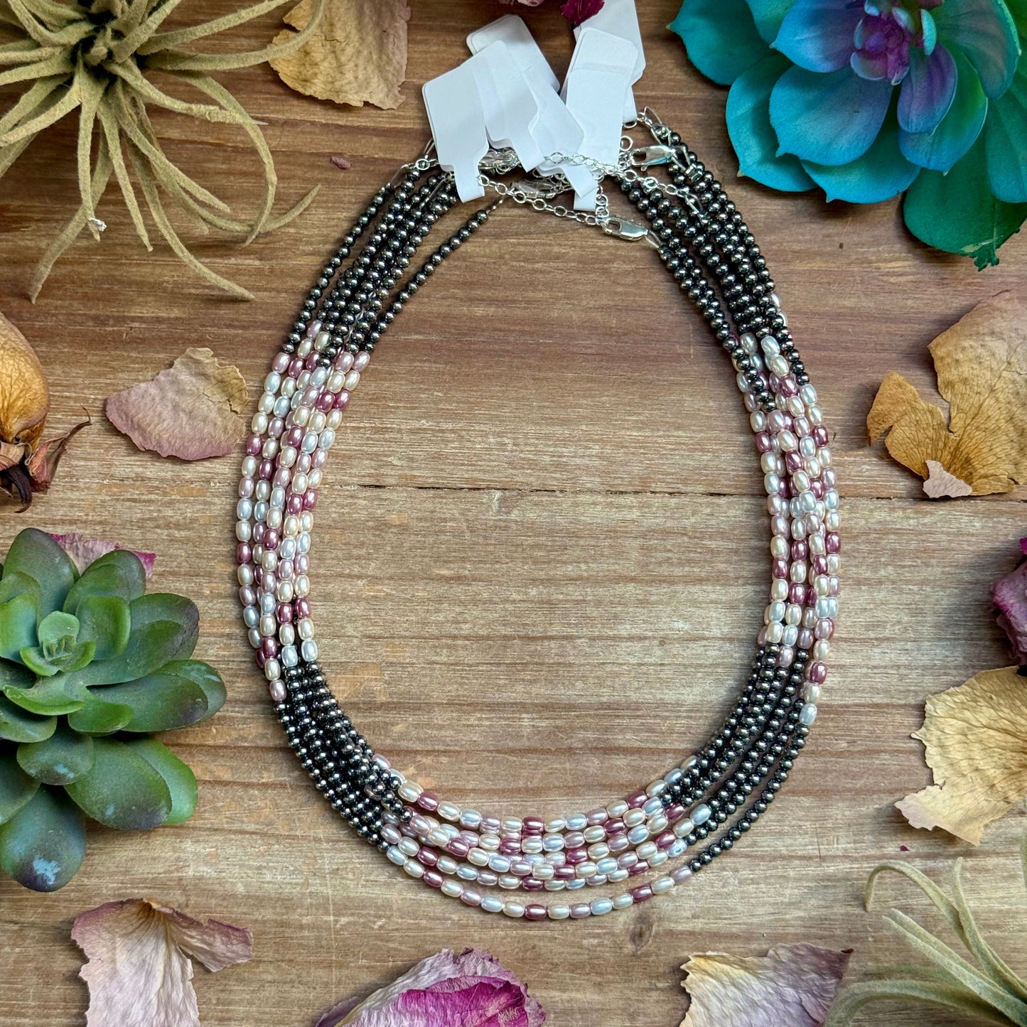 15.25” Pink Freshwater Pearl Necklace – Sterling Silver Pearls