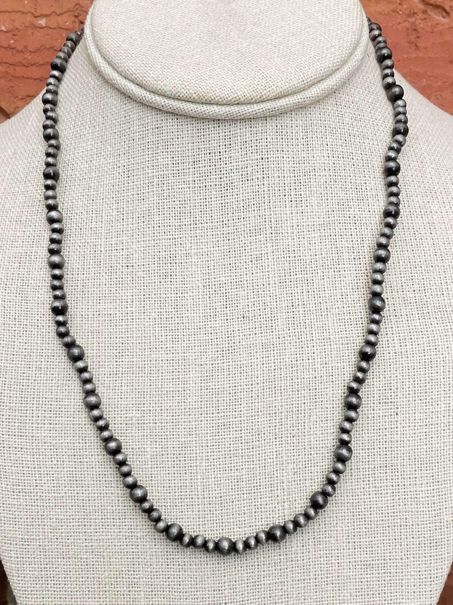 Delicate Graduated Navajo Style Pearl Necklace