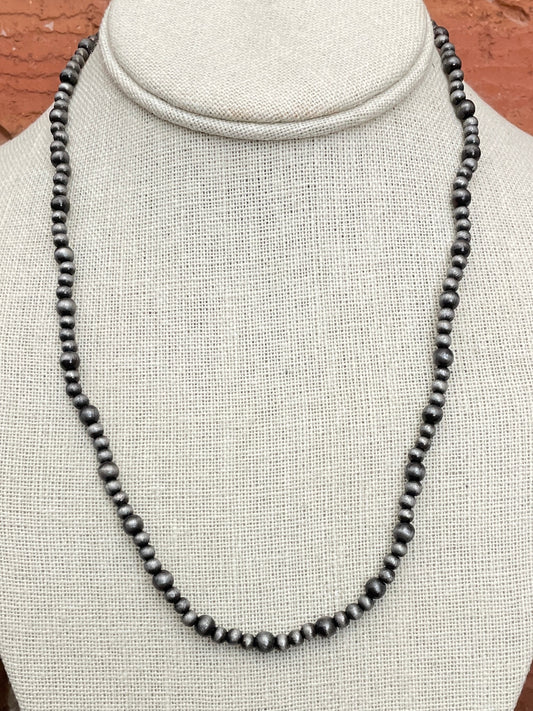 Delicate Graduated Navajo Style Pearl Necklace