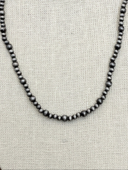 Delicate Graduated Navajo Style Pearl Necklace