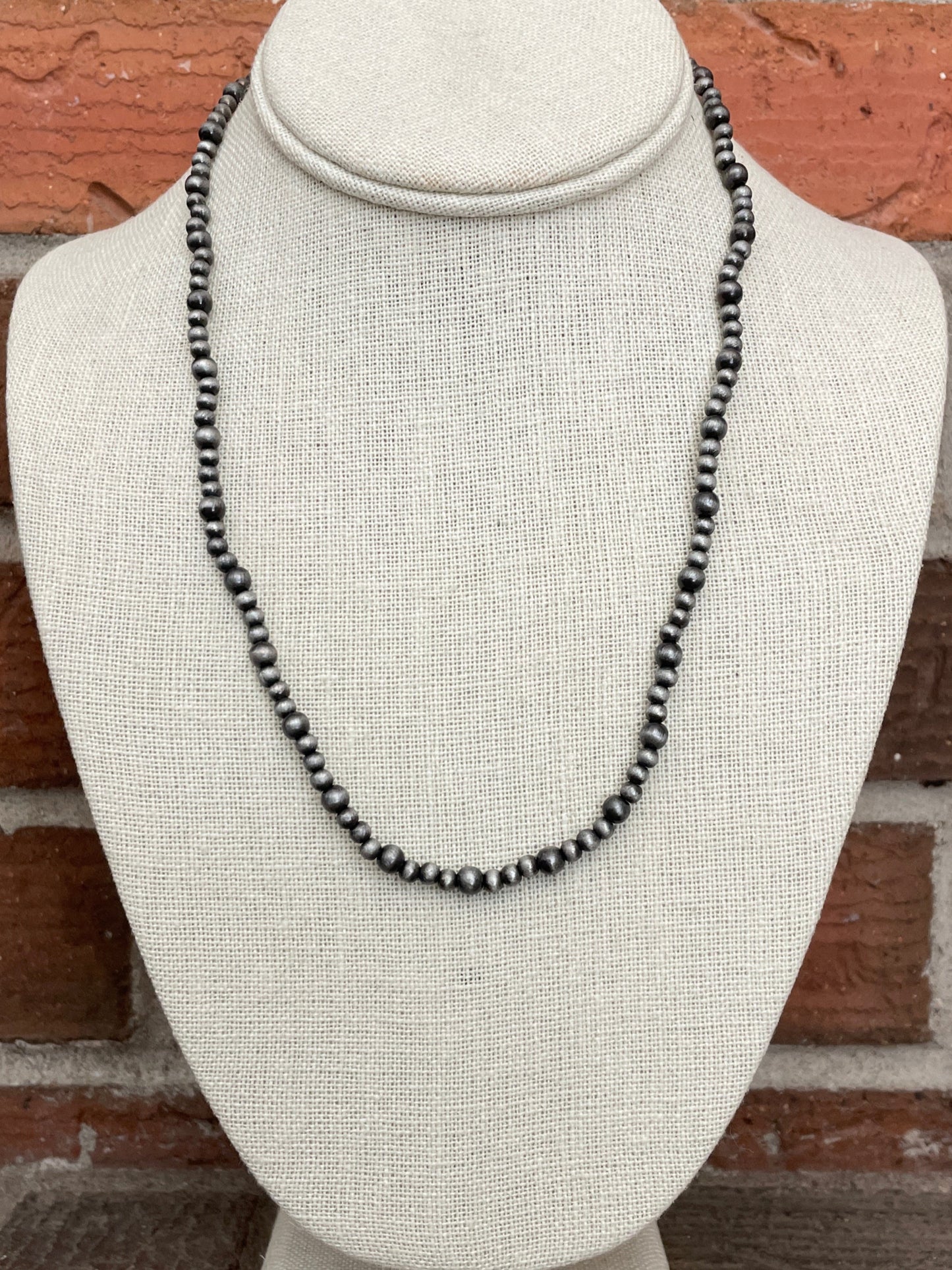 Delicate Graduated Navajo Style Pearl Necklace