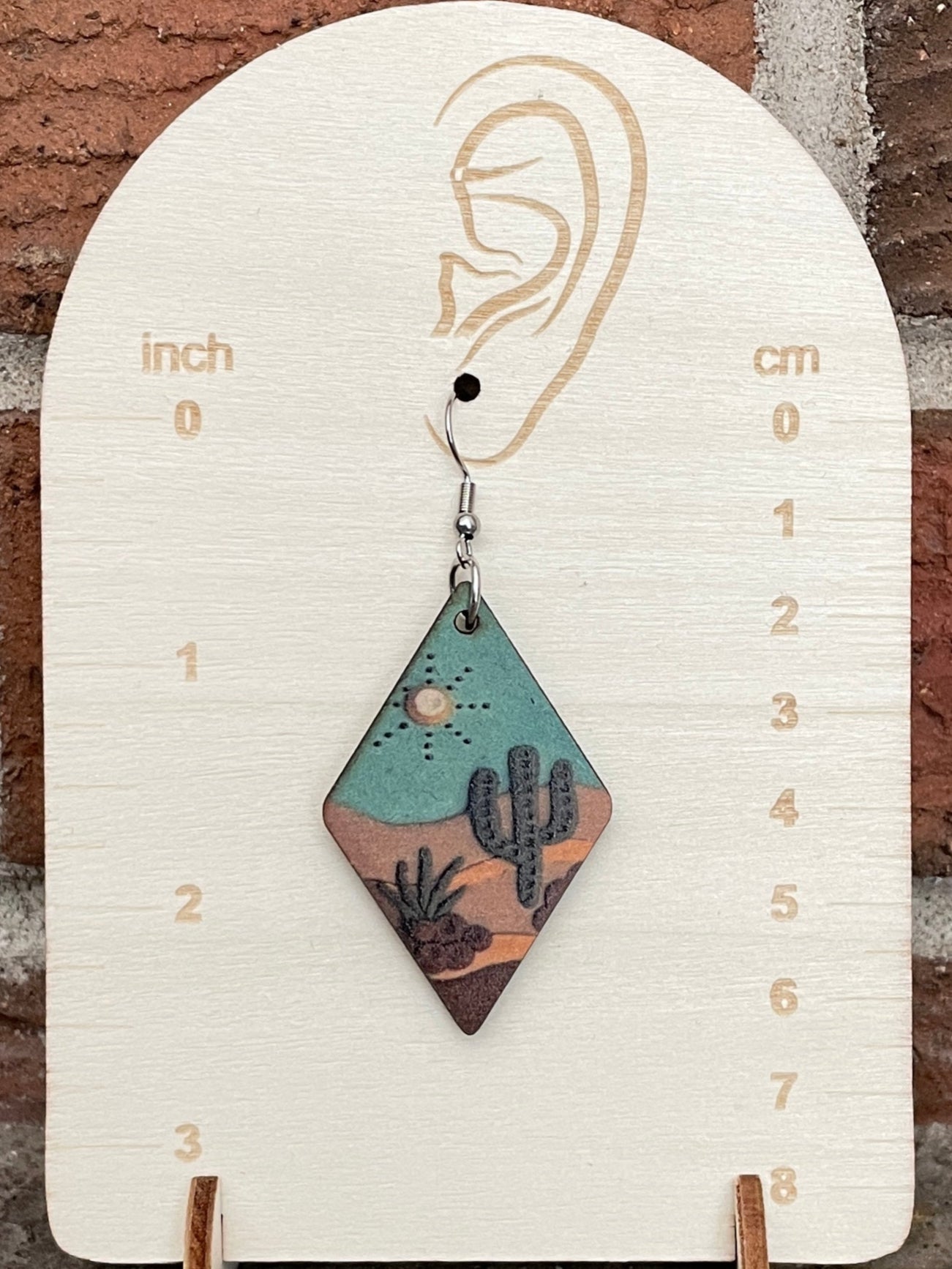 Desert Vibes Saguaro Cactus Wood Earrings