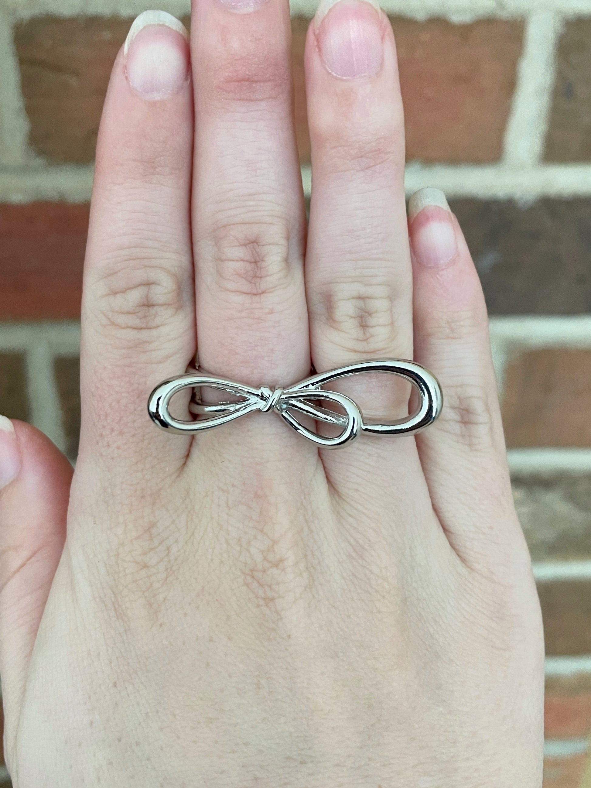 Double Bow Ring - Silver