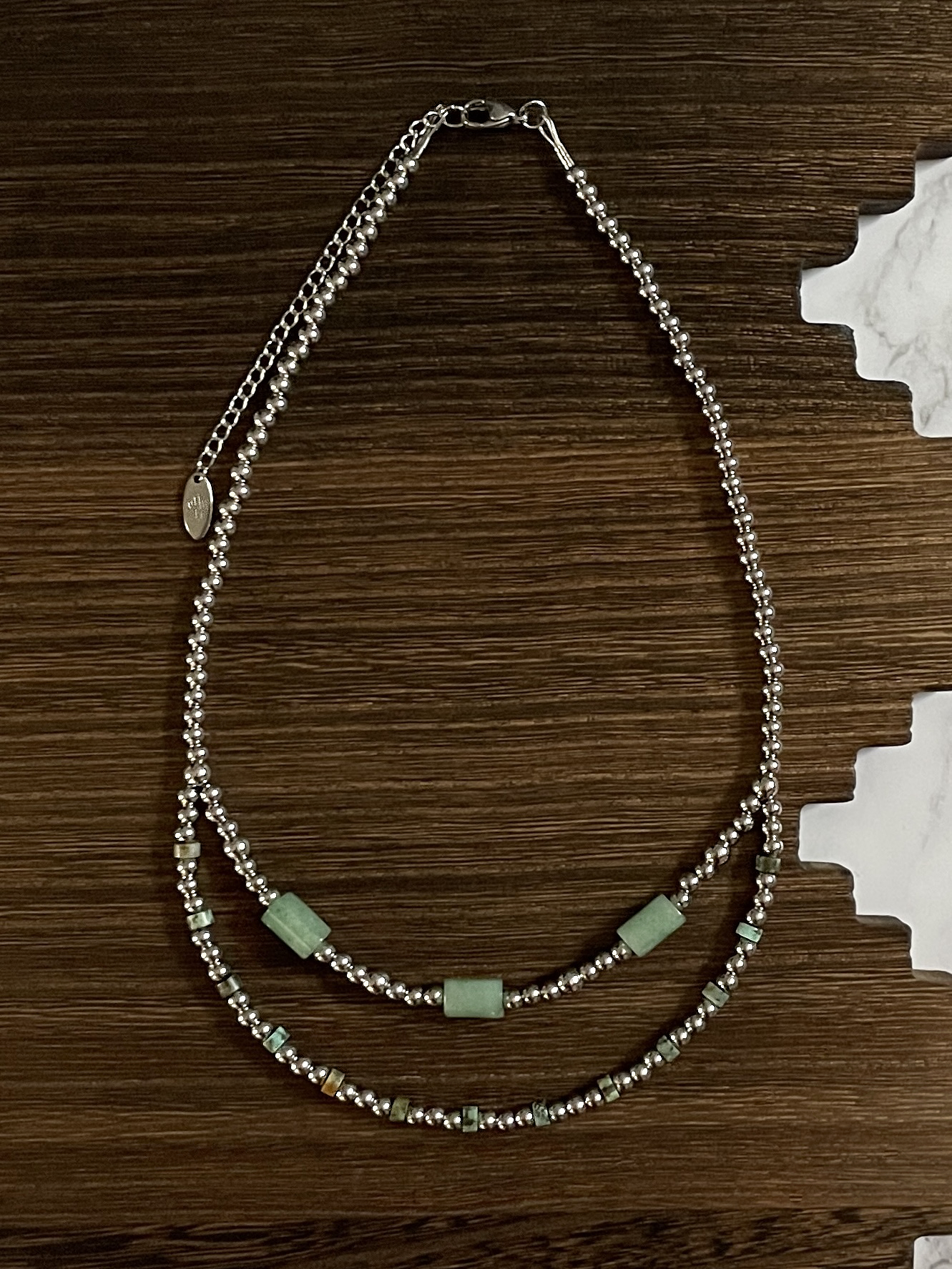Double Layer Western Pearl Necklace 16 inch