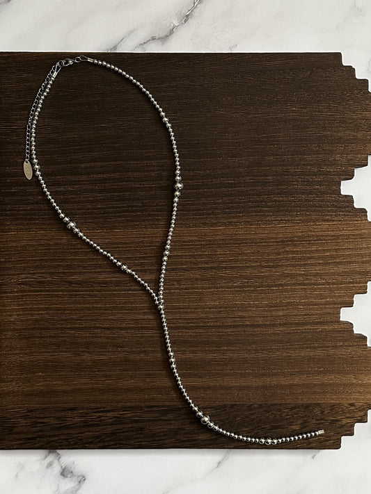 Dual Graduated Stainless Steel Western Pearl Lariat Necklace 18 inch Red Saguaro Jewelry by Cimarron Red Saguaro Trading Post