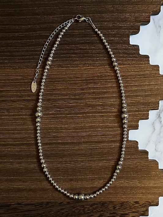 Dual Graduated Stainless Steel Western Pearl Necklace 17 inch Red Saguaro Jewelry by Cimarron Red Saguaro Trading Post