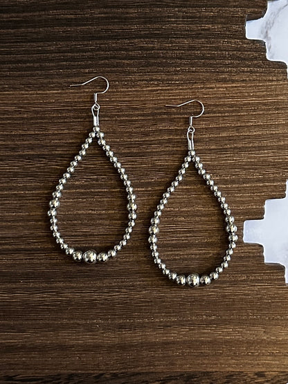 Dual Graduated Stainless Steel Western Pearl Teardrop Earrings Red Saguaro Jewelry by Cimarron Red Saguaro Trading Post